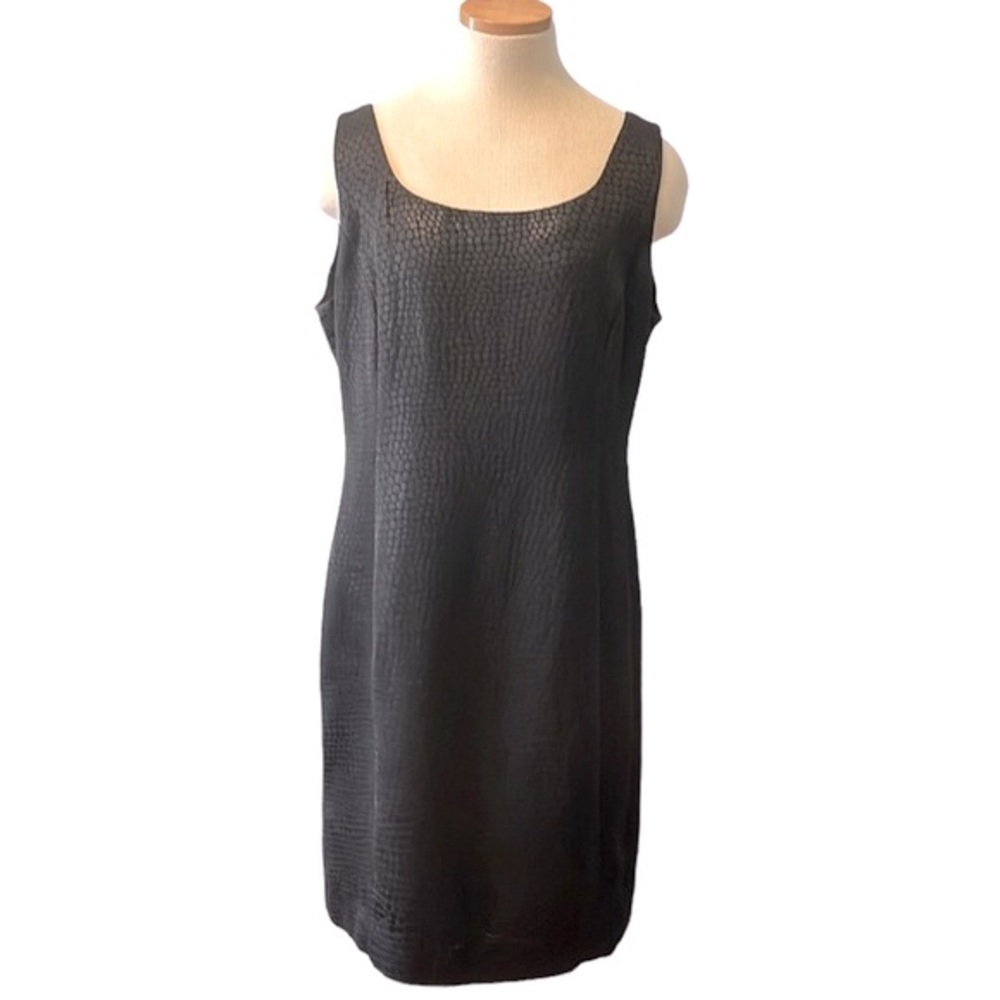 Armani Collezioni Textured Sheath Midi Dress, Black, size 14